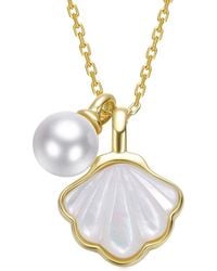 Rachel Glauber - 14K Plated 6Mm Pearl Pendant - Lyst