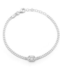 Chloe and Madison - Silver Cz Curb Bracelet Set - Lyst