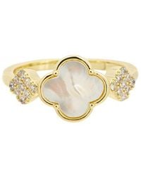 Juvell - Plated Pearl Cz Ring - Lyst