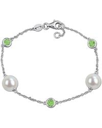 Rina Limor - 0.87 Ct. Tw. Gemstone & 8.5-9Mm Pearl Bracelet - Lyst