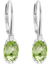 Diamond Select Cuts - 14k Diamond .05 Ct. & 2.86 Ct. Peridot Earrings - Lyst