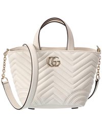 Gucci - Gg Marmont Mini Leather Tote - Lyst
