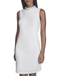 KARL LAGERFELD - Scuba Crepe A-Line Dress - Lyst
