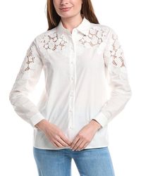 Tahari - Collared Oversized Button-Down Shirt - Lyst