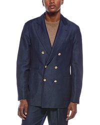 Brunello Cucinelli - 2Pc Wool & Linen-Blend Suit With Pleated Pant - Lyst
