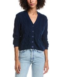 Forte - Wool & Cashmere-Blend Cable V-Neck Cardigan - Lyst