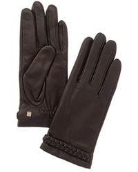 Bruno Magli - Braid Cuff Cashmere-Lined Leather Gloves - Lyst