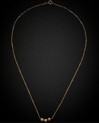 Italian Gold - 14k Italian Tri-tone Gold Bead Necklace - Lyst