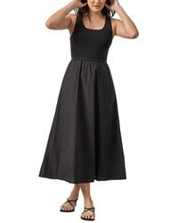 Lilla P - Mixed Media Scoop Neck Dress - Lyst