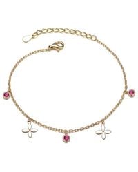 Rachel Glauber - 14K Plated Cz Charm Bracelet - Lyst