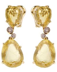 Pomellato - 18K 12.46 Ct. Tw. Diamond & Lemon Quartz Drop Earrings (Authentic Pre-Owned) - Lyst