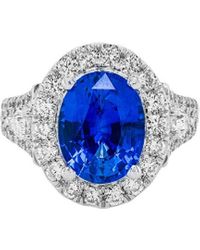 Diana M. Jewels - Fine Jewelry 18k 6.26 Ct. Tw. Diamond & Sapphire Half-eternity Ring - Lyst