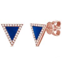 Sabrina Designs - 14k Rose Gold 0.45 Ct. Tw. Diamond & Lapis Triangle Earrings - Lyst