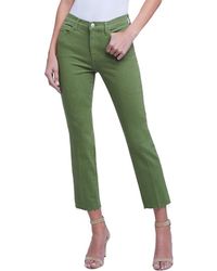 L'Agence - Sada High-rise Crop Slim Jean Cactus Green Jean - Lyst