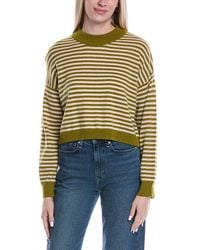 Brodie Cashmere - Stitchy Stripe Wool & Cashmere-Blend Sweater - Lyst