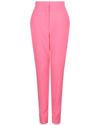 McQueen - High-Waisted Wool Cigarette Pant - Lyst