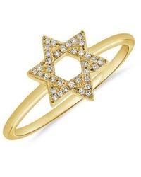 Sabrina Designs - 14k 0.08 Ct. Tw. Diamond Star Of David Ring - Lyst