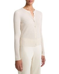 Vince - Ribbed Cashmere & Silk-Blend Cardigan - Lyst