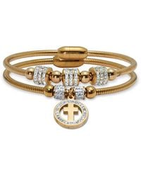 Palmbeach Jewelry - Plated Stainless Steel Crystal Bracelet - Lyst