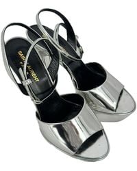 Saint Laurent - Patent Leather Jodie Platform Sandal (Authentic Pre- Loved) - Lyst