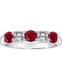 LEVARON - 14K 1.11 Ct. Tw. Diamond & Ruby Stackable Ring - Lyst
