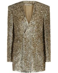 Givenchy - Beaded Animal Print Single-Breasted Blazer - Lyst