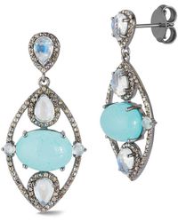 Banji Jewelry - Silver 1.40 Ct. Tw. Diamond & Gemstone Drop Earrings - Lyst