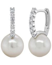 Sabrina Designs - 14k 0.32 Ct. Tw. Diamond Pearl Earrings - Lyst
