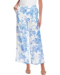 Tahari - Print Linen-Blend Pant - Lyst