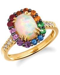 Le Vian - Halo 14K 1.77 Ct. Tw. Diamond & Opal Ring - Lyst