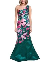 Rene Ruiz - One Shoulder Printed Mikado Gown - Lyst