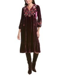 Johnny Was - Petite Velvet Bishop Sleeve Silk-Blend Maxi Dress - Lyst