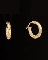 Italian Gold - 14k Textured Twist Hoops - Lyst