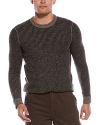 Autumn Cashmere - Wool & Cashmere-blend Waffle Crewneck Sweater - Lyst