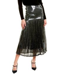 Bardot Pleated Sequin Skirt - Gray