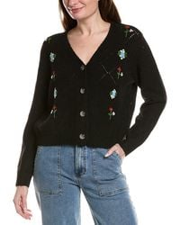 Cece - Wool-Blend Pointelle Cardigan - Lyst