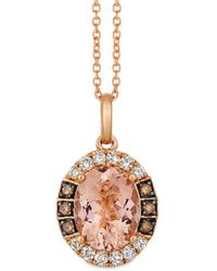 Le Vian - Le Vian 14k Rose Gold 2.10 Ct. Tw. Diamond & Morganite Necklace - Lyst