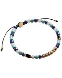 Karma and Luck - 18K Plated Lais/ Aquamarine/ Bolo Bracelet - Lyst