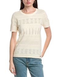 Halston - Textured Pointelle Sweater - Lyst