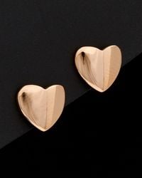 Italian Gold - 14k Italian Rose Gold Polished Heart Studs - Lyst