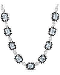 Rina Limor - 14k 13.56 Ct. Tw. Diamond & Aquamarine Halo Necklace - Lyst