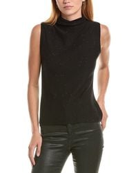 Forte - Sequin Sleeveless Funnel Neck Cashmere-Blend Sweater - Lyst