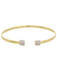 Meshmerise - 18K Plated 0.15 Ct. Tw. Diamond Bangle Bracelet - Lyst
