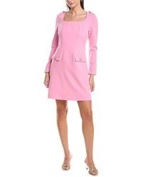 Tahari - Long Sleeve Mini Dress - Lyst