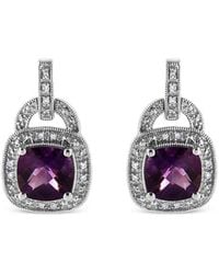 Haus of Brilliance - Colorful Gemstones 4.28 Ct. Tw. Diamond & Amethyst Dangle Earrings - Lyst