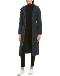 Cole Haan Hooded Maxi Jacket - Blue