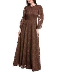 Rene Ruiz - Bishop Sleeve Ornate Texture Empire Gown - Lyst
