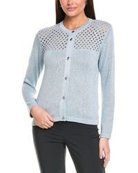 St. John - Sparkle Crochet Cardigan - Lyst