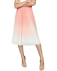Reiss Mila Ombre Pleated Skirt - Pink