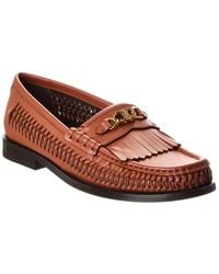 Celine - Luco Braided Leather Loafer - Lyst